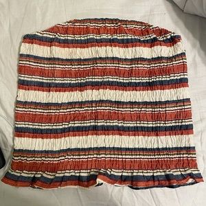 Multi color striped tube top